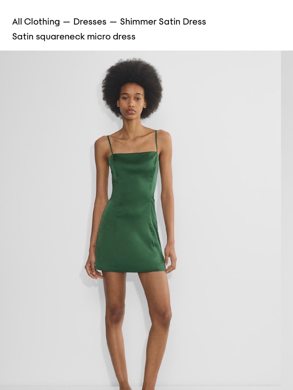 Aritzia Sunday Best Green Shimmer Satin Micro Dress - Women